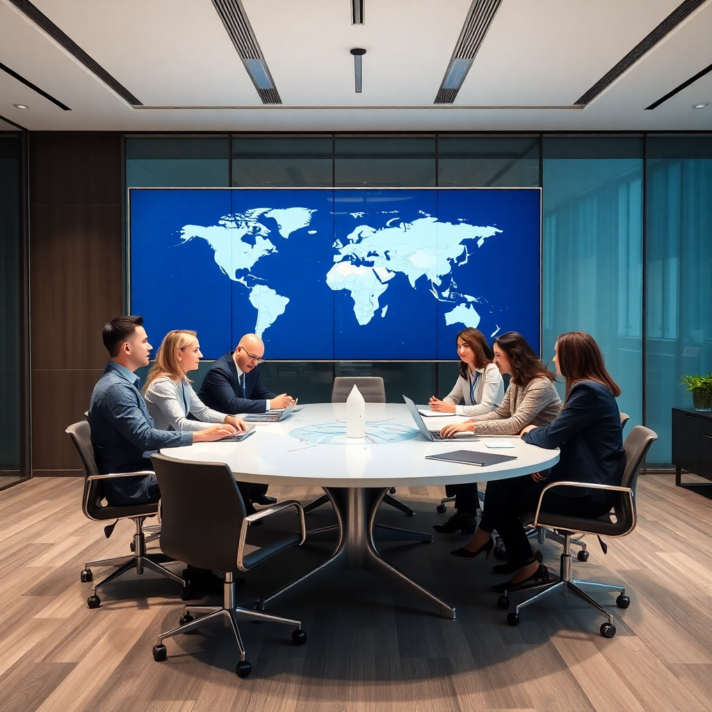 international business team meeting