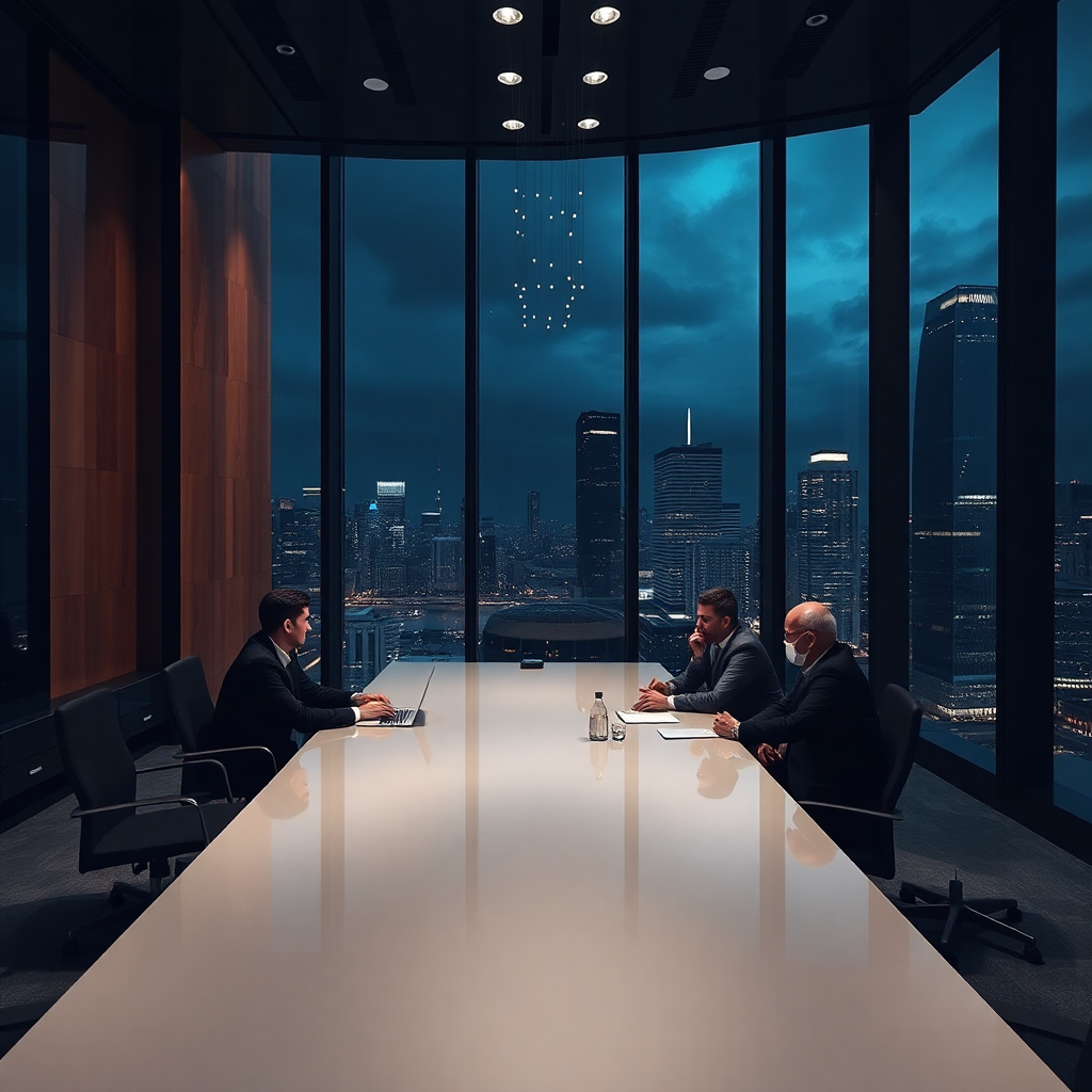 Luxury corporate boardroom meeting